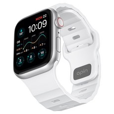 apin Apple Watch FKM 氟橡膠運動錶帶 44 / 45 / 46 / 49mm, 白色, 1個