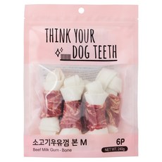 띵크유어도그티 강아지 딩고껌 중형 6P, 소고기, 240g, 1개
