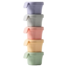 Silyunity 矽膠副食品儲存密封容器, 1套, 50ml, 混合顏色(粉紅色, 灰色, 黃色, 綠色, 紫色)