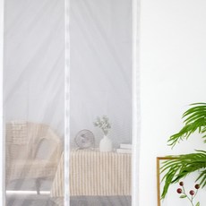 메종텍스타일 베이직 벨크로 붙이는 현관문 자석모기장 간편설치, 화이트