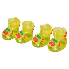 올치 강아지 미끄럼방지 깡총체리 아쿠아슈즈 SH6789, 옐로우, 4개