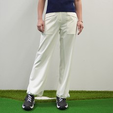 럭스골프 화이트베어 여성용 하프밴딩 밑단 스트링 와이드 골프바지 MS25MWB719
