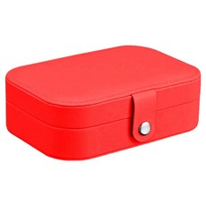 세컨드베스트 심플 고급스러운 주얼리 케이스 악세사리보관함 16 x 11 x 5 cm, 레드, 1개