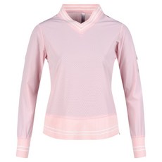 럭스골프 여성용 430골프 브이넥 지퍼 슬릿 펀칭 긴팔 티셔츠 LB25S602W