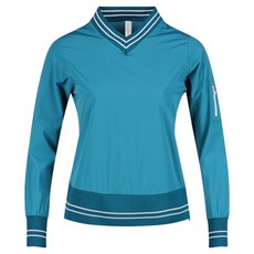 luxgolf 女款V領拉鍊開衩鏤空長袖T恤 LB25S602W