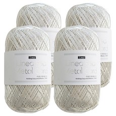 리네아 메탈코드 메탈릭 뜨개실 70g 240m, 06 리얼실버, 4개