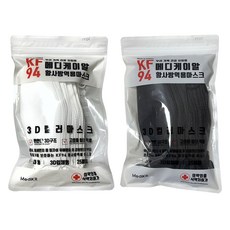 메디케이알 데일리스타일 헬스 황사방역마스크 KF94 대형, 25개입, 2세트, 멜랑화이트, 멜랑블랙
