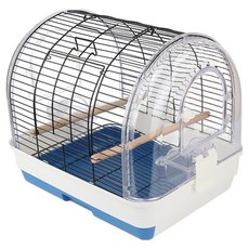 Qilci 鸚鵡全景透明鳥籠, 海軍藍, 1個