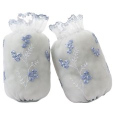 Sunday 漂亮美術用蕾絲袖套 2入, 果實 藍灰色