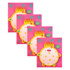 New Space 厚實卡通筆記本, 4個, 布昂