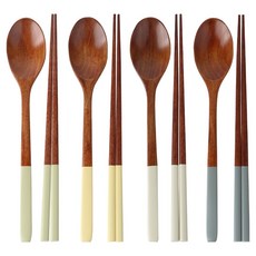 이와이엔스토리 파스텔 컬러핸들 옻칠 수저 4벌 세트, 레몬, 민트, 그레이, 블루, 숟가락 4p + 젓가락 4p, 1세트 레몬, 민트, 그레이, 블루, 숟가락 4p + 젓가락 4p, 1세트