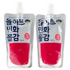 yulart 民畫顏料 粉彩 韓國畫 紅梅 150g, 100ml, 2個