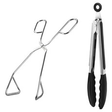 Casabeni 不鏽鋼剪刀式夾子 + 矽膠夾子套組, 1套, 黑色(矽膠夾子)