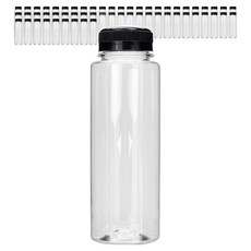 Mirkorea 高強度透明PET直筒型牛奶瓶 黑色, 58個, 240ml