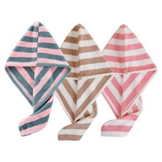 Ganjilife Petit 條紋乾髮毛巾 3件組, 1個, 混合色