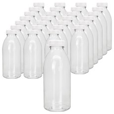 미르 고강도 프리미엄 투명 페트 원형 주스병 화이트, 28개, 500ml