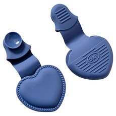 Mona Home 隔熱防滑可愛愛心矽膠鍋柄, 丹寧藍, 2個