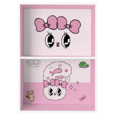 收納王妃 二層空櫃 艾絲樂小兔/心心兔兔, 粉色