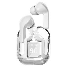 템플러 LCD 디스플레이 탑재 투명 무선 블루투스 이어폰, BT-W500, 화이트