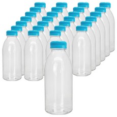 미르 고강도 프리미엄 투명 페트 원형 주스병 블루, 28개, 500ml