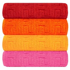 Teto Supima Object飯店毛巾 4個 混合1 230g 40支棉紗, 經典混搭 1, 1套