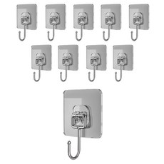 생활업글연구소 무타공 접착식 후크, 투명, 10개