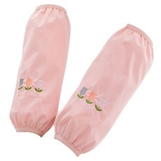 Sunday 廚房美術兩用舒適防水袖套 2入, 三朵小花 橘粉色