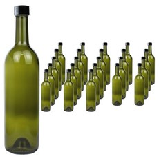 螺旋蓋綠色紅酒瓶GS 750ml x 24p + 黑色圓形蓋 24p 套組, 1套