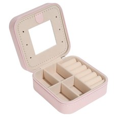 세컨드베스트 미니 수납함 휴대용 악세사리 보관함 10 x 10 x 5 cm, 핑크미러, 1개