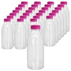 mir 高強度優質透明PET圓形果汁瓶 CU紫色, 500ml, 28個
