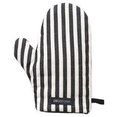 DECOTONIK 黑色條紋廚房手套, 中等條紋, 1個