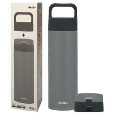Seita Needco 保溫保冷 Aero 二合一隨行杯, 500ml, 灰色, 1個