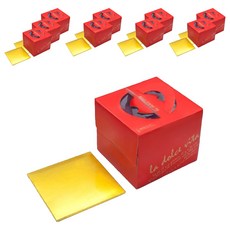 중앙패키지 미니 케익 박스 10p + 받침 10p 세트, 골드쉬폰(박스), 골드(받침), 1세트