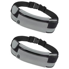 Wanteak 運動水瓶手機防水跑步腰帶, 2個, 02 灰色