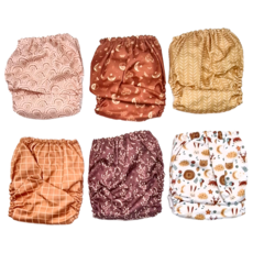 mama koala 嬰幼童成長型口袋式布尿布 3.0 6件組, 秋野格紋, 1組