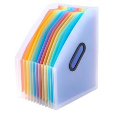 코지웰 아코디언 서류정리 서류꽂이 스탠드 13칸 세로형, 레인보우, 1개