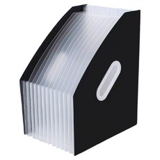 코지웰 아코디언 서류정리 서류꽂이 스탠드 13칸 세로형, 블랙, 1개