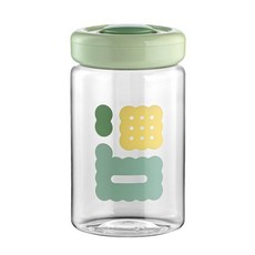 Cooksy 防潮防氧化 食物保鮮按壓式真空密封罐 19.6 x 11 x 11cm 綠色, 1個, 1.5L