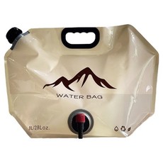 스포니언 휴대용 접이식 캠핑용 차박 워터백 8L, 크림, 1개