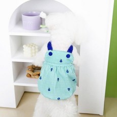 Coco studio 狗狗 Coco Mongmong 格紋南瓜吊帶T恤, 薄荷綠, 1個