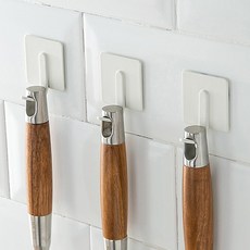 람스홈 주방 무타공 벽부착 후크, 화이트, 5개