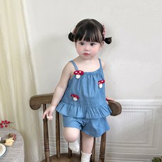 Stardoor 幼兒蘑菇圖案無袖上衣 + 短褲套裝