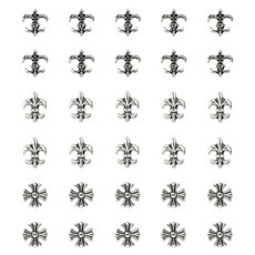 젤로젤로 네일 파츠, 30개, JCP-32 엔틱 크롬 십자가 실버 혼합