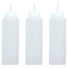 LivingFamily 可裁剪單孔醬料瓶, 3個, 450ml