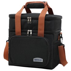 BRIVILAS 雙層保冷便當袋, 黑色, 1個