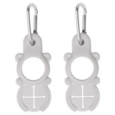 블리츠 곰돌이 휴대용 아웃도어 수건 생수 물병 고리, 그레이, 2개