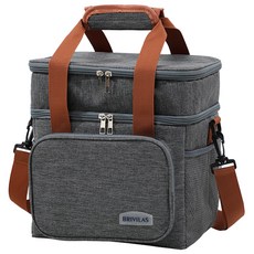 BRIVILAS 保冷便當袋 2層保冷袋, 灰色, 1個