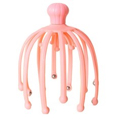 柚子市集 章魚爪頭部12爪按摩器, 1個, 粉紅色