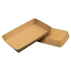 제이팩토리 크라프트 다용도 일회용 종이접시 13.3 x 8 x 2.2 cm, 50개, 1개입