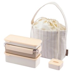 LocknLock 樂扣樂扣 To Go 2層密封蓋 360ml+簡易蓋 530ml+不鏽鋼餐具+1/3容器+便當袋組, 1組, 混色